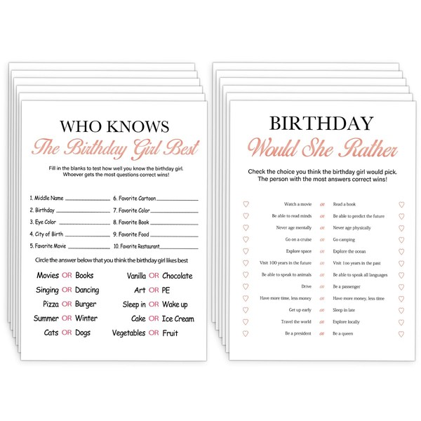 BirtDerr - Juego de 2 juegos de cumpleaños para 20