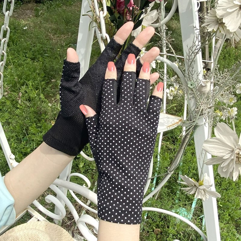 Dream Items, Cooling UV Protection Gloves, Fingerless, Women's, Smartphone Compatible,