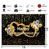 Happy Anniversary Backdrop Black and Gold Balloons Photography Background Poster