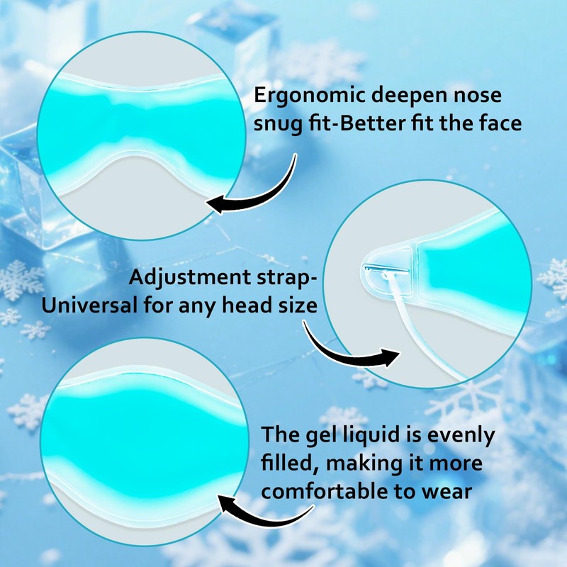 Cooling Gel Eye Mask, 2 Pack Gel Cold Pack for