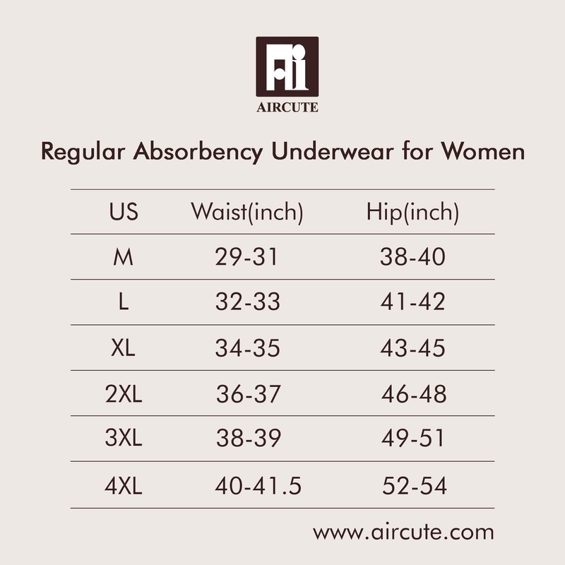 AIRCUTE Ropa interior absorbente lavable para mujer, cintura alta para