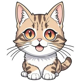 Cute Cartoon cat Vinyl car Sticker, 6 inches, Waterproof, Suitable for Decorating Cars, laptops, Windows, etc., can Also Cover car Scratches, 2Pack A-76