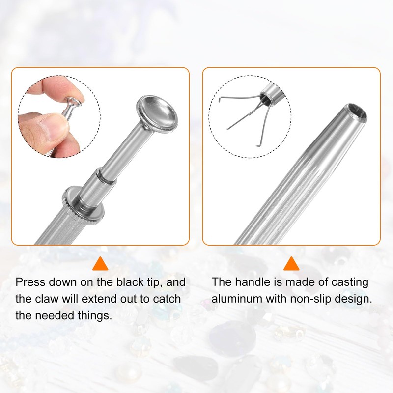 sourcing map 3pcs Diamond Tweezer Holder Pick Up Tool Set
