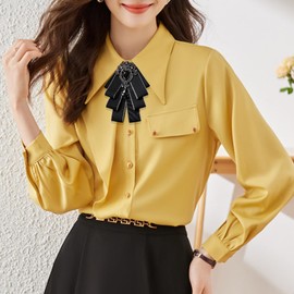 FYBownot Unisex Gorgeous Multi-layer Bow Tie, Uniform Ribbon, Ribbon Tie, Adjustable, Restored, English-Style, Uniform, Bowtie, Groomsmen, Weddings, Banquets, Business, Commutes