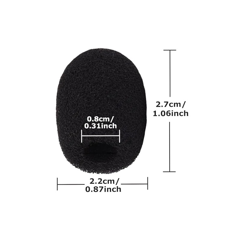 10 Pack Mini Lapel Headset Microphone Windscreen Foam Cover