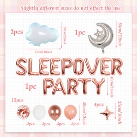 Pajama Party Decorations No Boys Allowed Sign Balloons Slumber Sleepover Spa Party Supplies for Girls Pajamas Slumber Night Out Party Decoration for Birthday Baby Shower Bridal Shower