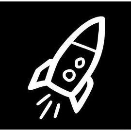 Ranger Products Rocket Ship Space Toy Decal Sticker, Die Cut Vinyl Decal for Windows, Cars, Trucks, Tool Boxes, laptops, MacBook - virtually Any Hard, Smooth Surface