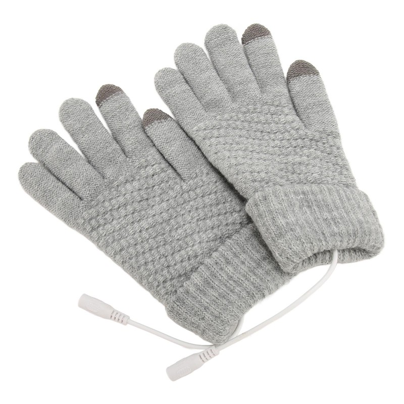 USB Heated Gloves Thicken Detachable Electronic Warming Knitted Gloves for