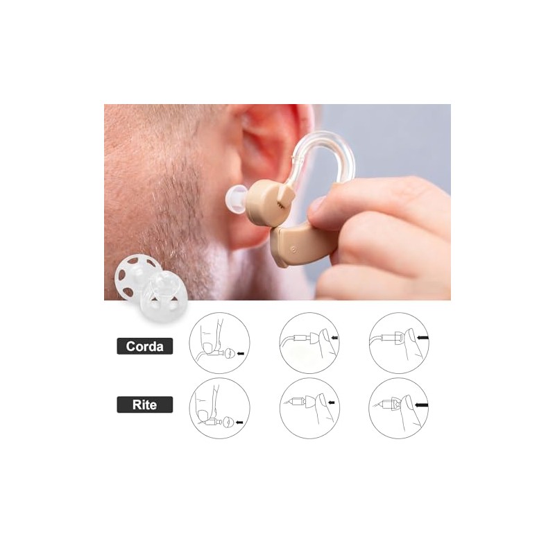 10 Hearing Aid Domes, 8 mm, Compatible with Oticon RIC