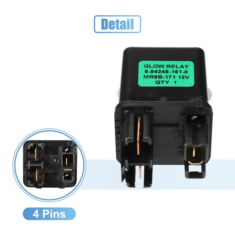 X AUTOHAUX No.8942481610/8942481610/8944233140 Preheating Glow Plug Relay for Yanmar 12V