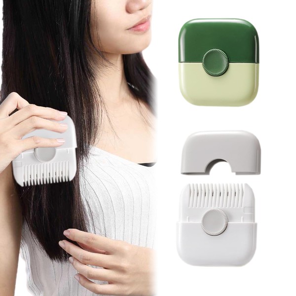 Qiyuda 2pcs 2 in 1 Split End Hair Trimmer, Replaceable