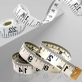 Dual Sided Tape Measure | Suitable for Measuring Body | Sewing Tape | Inches Tape | 60 Inches & 150cm White