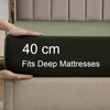 Soifox Double Fitted Sheets 40 cm Extra Deep Pocket Olive