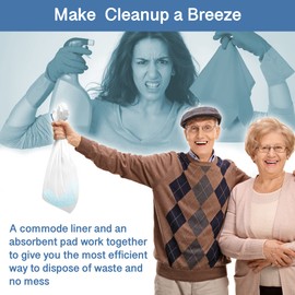 Absorbent Pads for Bedside Commode Liners - 100 Vanilla Scented Pads for Portable Toilet Bags & Porta Potty - Adults Disposable Pads with Gel for Bed Pan, Commode Chair for Toilet with Arms & Bucket