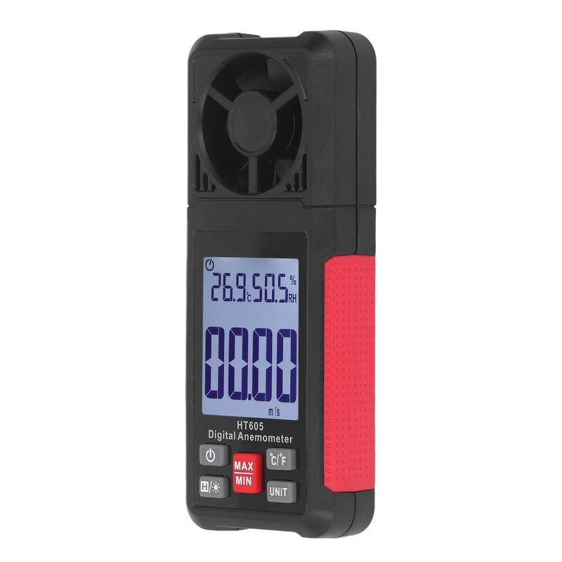 Digital Anemometer 5 Blades Small Resistance Fast Accurate Measurement Air