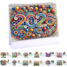 ARTopet 2026 DIY Diamond Art Desk Calendar Creative Design Thick Paper Calendar with To Do List Ornaments Diamond Art Painting Monthly Flip Tabletop Calendar for Home Office Planning-2026 Flowers