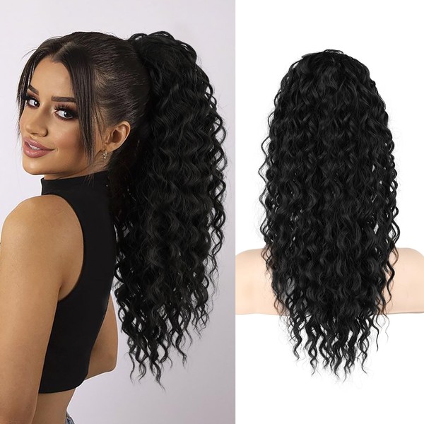 SEIKEA Ponytail Extension, PT005 Isabella 18" Long Bohemian Curly Drawstring