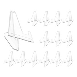 M METERXITY 14-Pack Acrylic Trading Card Stands, 35mm(1.4") Clear Mini Acrylic Card Holder for Sports Cards/Challenge Medals/Coins/Pictures/Artwork, Small Display Easel