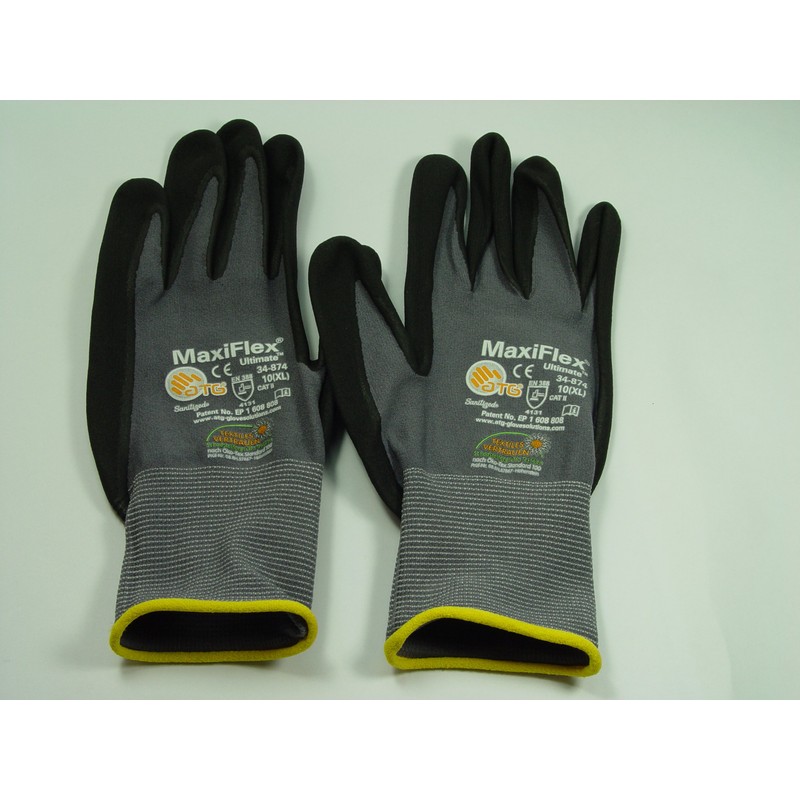 ATG MaxiFlex Ultimate Work Gloves, Pack of 3, Size XL