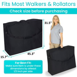 PenRux Rollator Travel Bag – Waterproof Folding Walker & Transport Chair Carrying Case | Heavy-Duty Oxford Cloth | 45.3"x31.5"x15.7" | TSA-Ready, Shoulder Strap, Extra Large Capacity