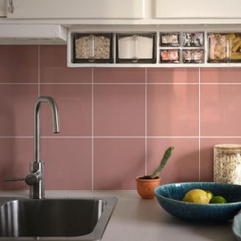 Alwayspon 25Pcs 6x6inch/15x15cm Peel and Stick Vinyl Wall Tile Sticker, Textured Self-Adhesive Backsplash Tile Decals Stick on Tiles Waterproof Removable for Kitchen Bathroom