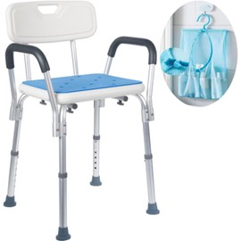 Medokare Premium Shower Chair for Inside Shower - Bath Chair and Medical Grade Shower Seat for Seniors, Elderly, Handicap & Disabled - Adjustable Support Bench w/Back and Armrests for Bathtub