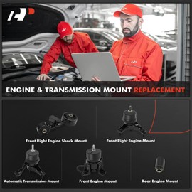 A-Premium 5PCS Engine Motor Mount Transmission Mount and Torque Strut Mount Set Compatible with Toyota Highlander 2004 3.3L, AWD, Replace# 123720H020, 123720P030