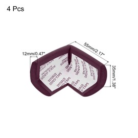 MECCANIXITY 4 Pack Soft Corner Protector, Rubber Foam Furniture Proofing Corner Guards Edge for Fireplace Table Stair, Deep Brown