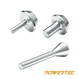 POWERTEC Router Subbase Centering Pin & Cone Set w/ 1/2" & 1/4" Inside Centering Guide & 1/4" Outside Centering Guide. Works w/Collet for Alignment of Most Router Subbases & Template Guides (71840)