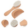 PACKOVE 2Pcs Hair Comb and Bathing Brush Set Comfortable Wooden