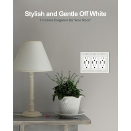 ZILLSEA 1-Pack Triple Decorator Wall Plate, Off White Wall Outlet Cover for GFCI Outlet, Dimmer Switch, Durable Metal, 6.77''*4.88'', Midsize