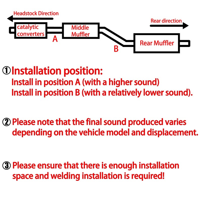 Peastorm Catback Exhaust System Exhaust Cutout 3 Inch with Elbow