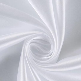 White Satin Fabric by The Yard, Silky Satin Lining Fabric 60 Inch Wide, Satin Material Cloth for Bridal Wedding Draping Decorations, Crafts Sewing DIY (White, 5 Yards)