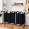 STORAGE MANIAC 5 Section Laundry Sorter, 5 Bins Rolling Separator