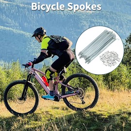TUCKBOLD Bicycle Spokes Bicycle Wheel Spokes Silver Tone Nipple 1 Set 14G 123 mm Length Carbon Steel Galvanised