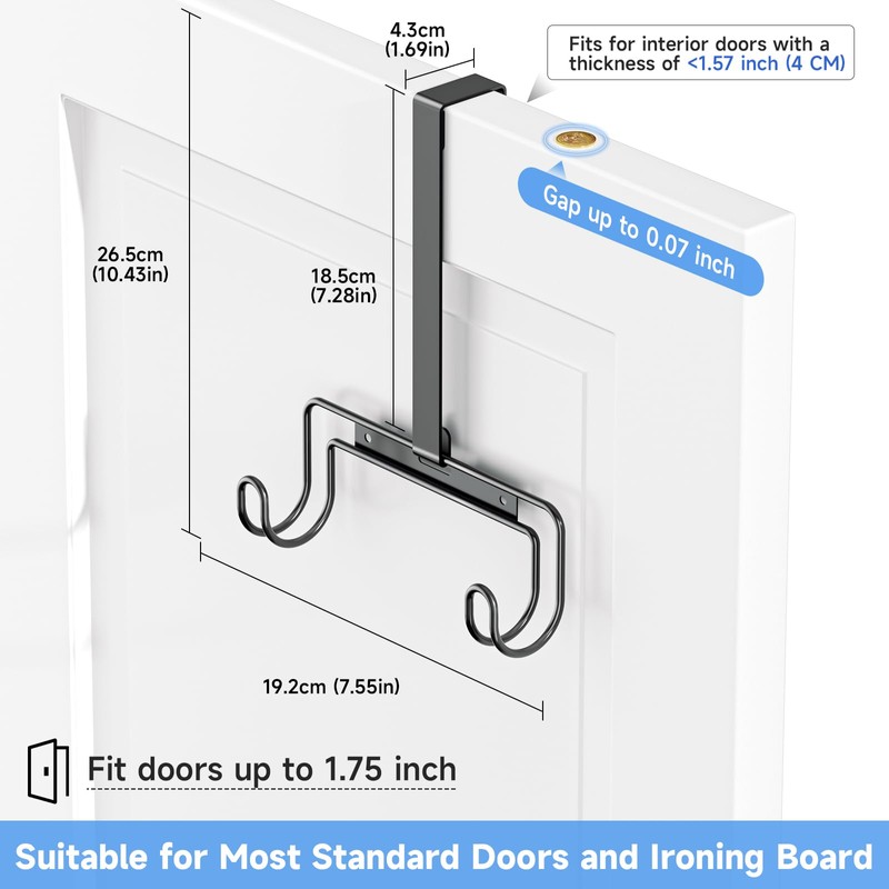 XILIMEN Ironing Board Holder Wall Mount, Over The Door Ironing
