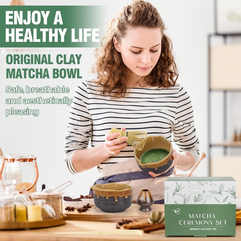 Ceramic Matcha Set (Coffee Sand)