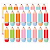 Pencil Gift Sticker Colorful Pencil Label 1x2.95 Inch- Pen Reward