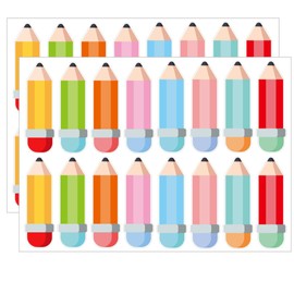 Pencil Gift Sticker Colorful Pencil Label 1x2.95 Inch- Pen Reward Stickers Pen Bulletin Board Sticker for Classroom School Student Study 360 Pack