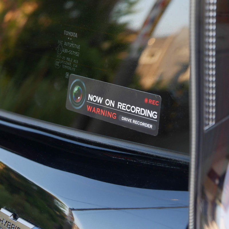 Drive Recorder, Recording In Progress Display Sticker, Waterproof, Stylish, Prevents