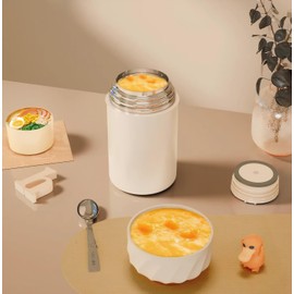 Meichoon Thermal Container Insulated 500 ml 17 oz Lunch Box 316 Stainless Steel for Children and Adults Thermos Flask for Hot Food Soup and Outdoor Use Red