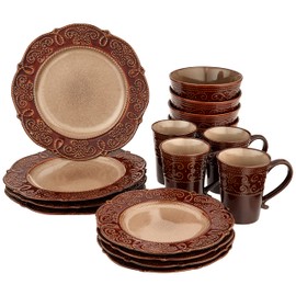 Elama’s Salia 16 Piece Stoneware Dinnerware Set