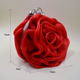 Mily Womens Satin Evening Bag Flower Shaped Wristlet Soft Satin Wristlet Handbag Wedding Party Purse