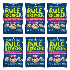 Rule Breaker Snacks Vegan Gluten Free | Chocolate Chip Blondie Cookie Bites | Plant-Based, Dairy, Nut, Soy, Allergen Free, Kosher | Soft-Baked School Snacks for Kids and Adults (Pack of 6)