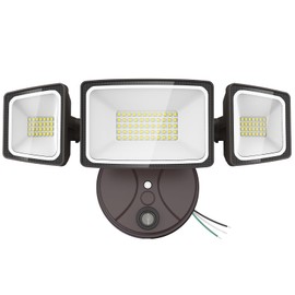 Onforu 70W LED Dusk to Dawn Flood Lights, 7000LM Brown Exterior Security Outdoor Lighting,IP65 Waterproof Outdoor 3 Adjustable Heads Photocell Light Fixture,6500K Floodlight for Garage,Patio,Yard