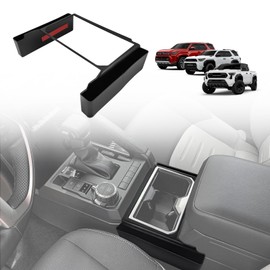 Muslogy Center Console Organizer Hanging Storage Box Compatible with 2024 2025 Toyota Tacoma & 2025+ 4Runner Accessories Console Left & Right Phone Pocket Gear Shift Side Organizer