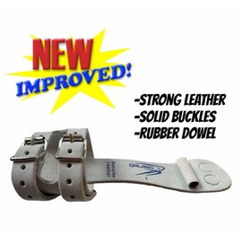 QALARO Double Buckle PRO Slim Grips for Girls Gymnastics | Dowel Grips, 11cm White Wristbands, Grip Bag | Gymnastics Grips for Girls | Youth Bar Grips | Gymnastics Gloves Equipment