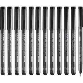 Too Copic Multiliner, Black, 0.03 inches (0.8 mm), Bulk Purchase Set of 12