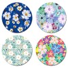 Colorful Beautiful Flowers Round Coaster Set of Drink- Made of