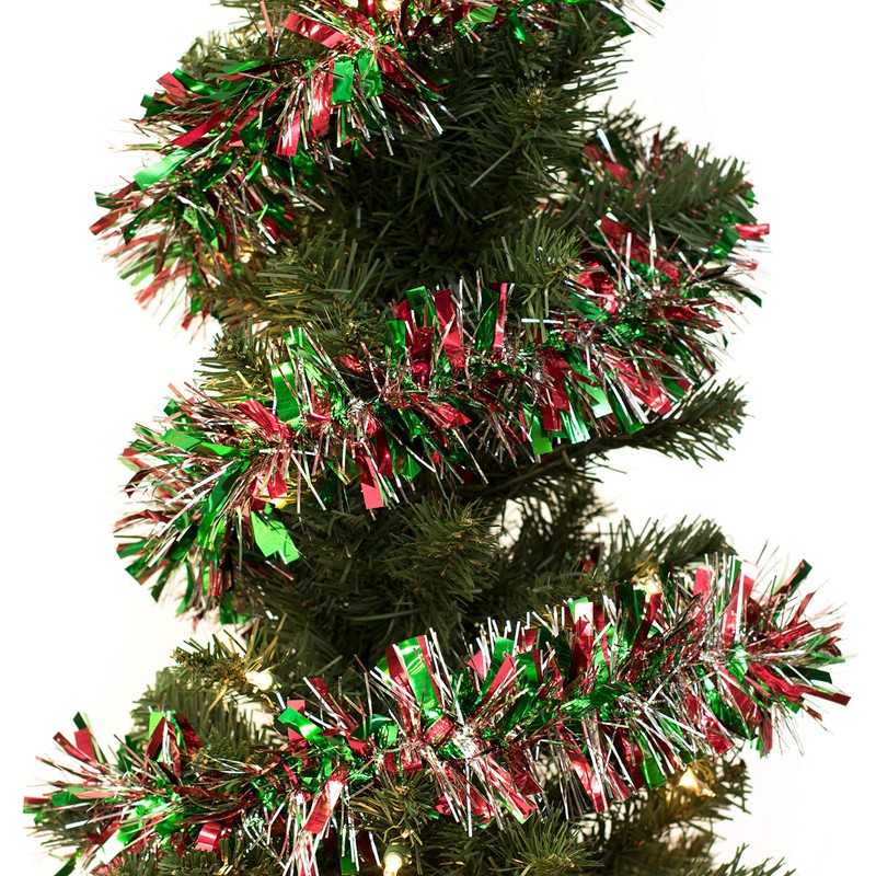 Anderson's Red, Green, and Silver Metallic Tinsel Twist Garland 4